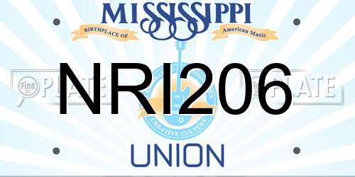 NRI206 Mississippi License Plate