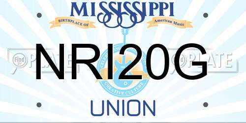 NRI20G Mississippi License Plate