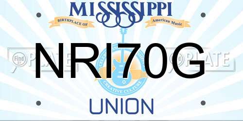 NRI70G Mississippi License Plate