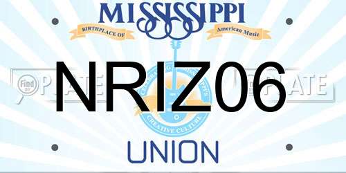 NRIZ06 Mississippi License Plate