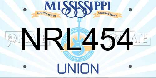 NRL454 Mississippi License Plate
