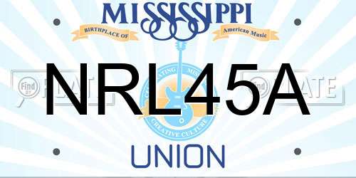 NRL45A Mississippi License Plate