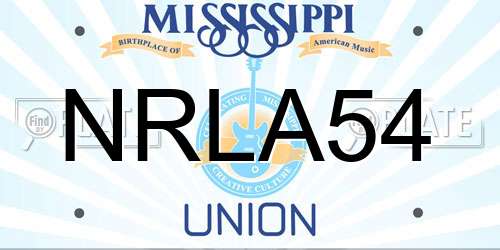 NRLA54 Mississippi License Plate