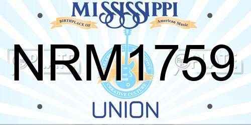 NRM1759 Mississippi License Plate
