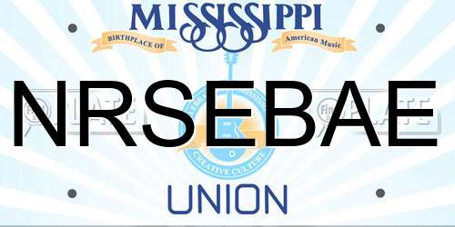 NRSEBAE Mississippi License Plate