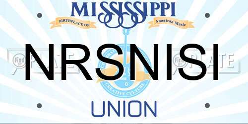 NRSNISI Mississippi License Plate