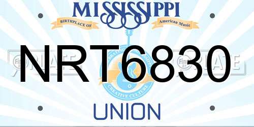 NRT6830 Mississippi License Plate