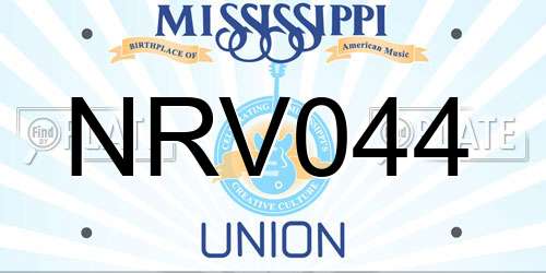 NRV044 Mississippi License Plate