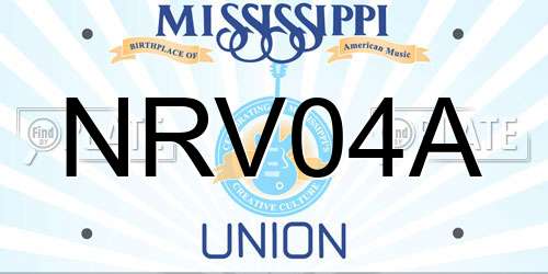 NRV04A Mississippi License Plate