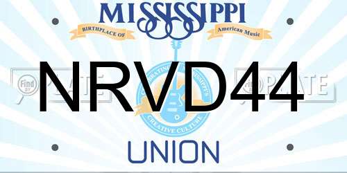 NRVD44 Mississippi License Plate