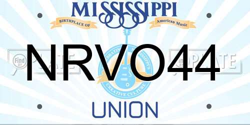 NRVO44 Mississippi License Plate