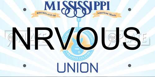 NRVOUS Mississippi License Plate
