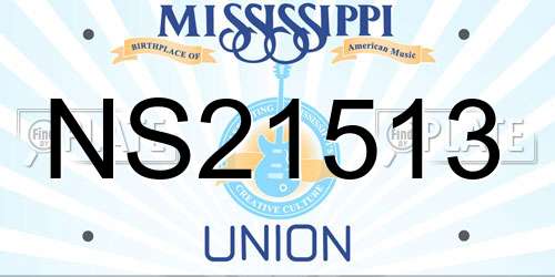 NS21513 Mississippi License Plate