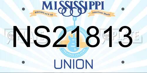 NS21813 Mississippi License Plate