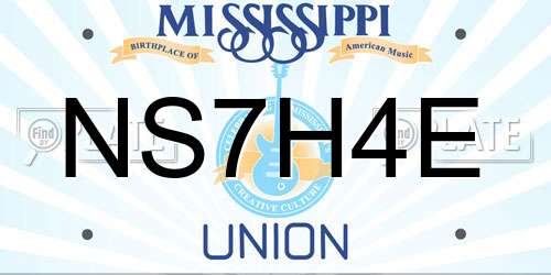 NS7H4E Mississippi License Plate