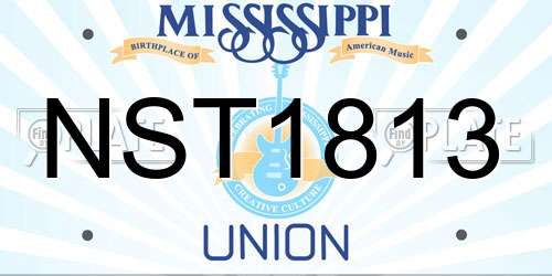 NST1813 Mississippi License Plate