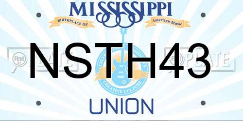 NSTH43 Mississippi License Plate