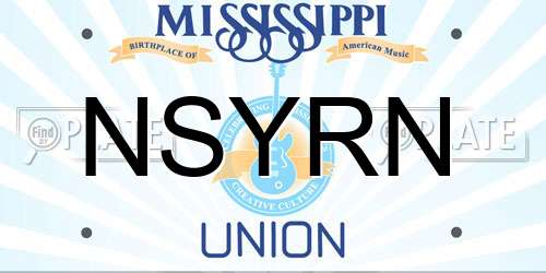 NSYRN Mississippi License Plate