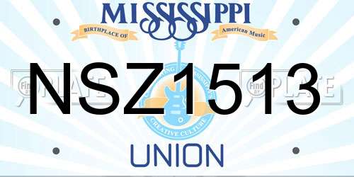 NSZ1513 Mississippi License Plate