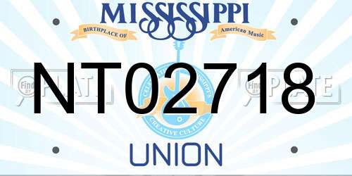 NT02718 Mississippi License Plate