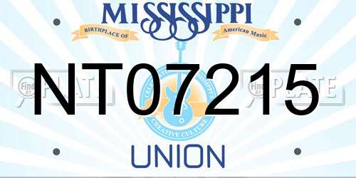 NT07215 Mississippi License Plate
