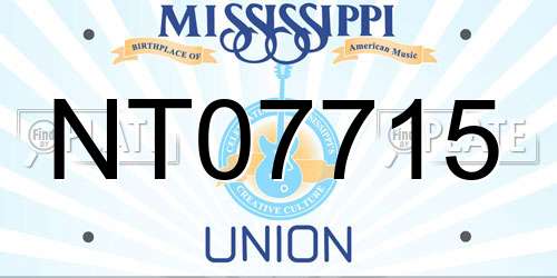 NT07715 Mississippi License Plate