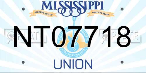 NT07718 Mississippi License Plate
