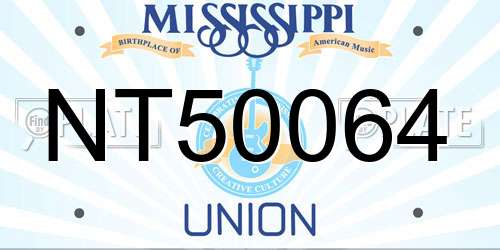 NT50064 Mississippi License Plate