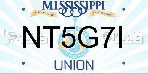 NT5G7I Mississippi License Plate