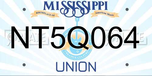 NT5Q064 Mississippi License Plate
