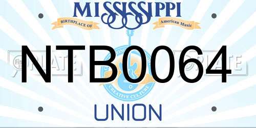 NTB0064 Mississippi License Plate