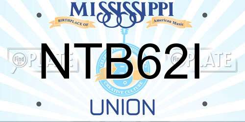 NTB62I Mississippi License Plate