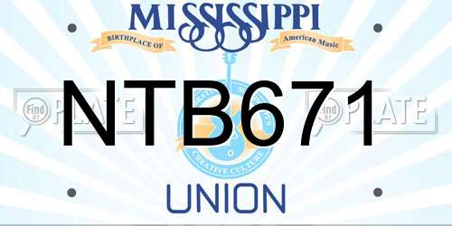 NTB671 Mississippi License Plate