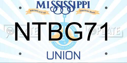 NTBG71 Mississippi License Plate