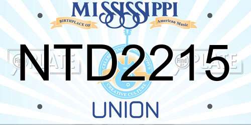 NTD2215 Mississippi License Plate