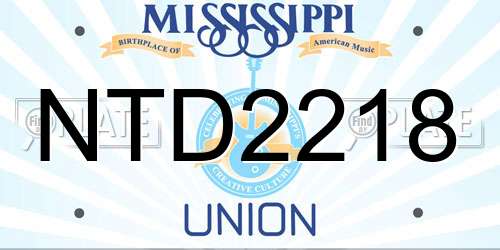 NTD2218 Mississippi License Plate