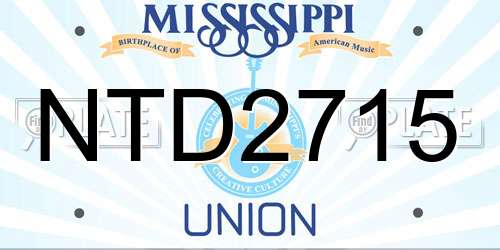 NTD2715 Mississippi License Plate