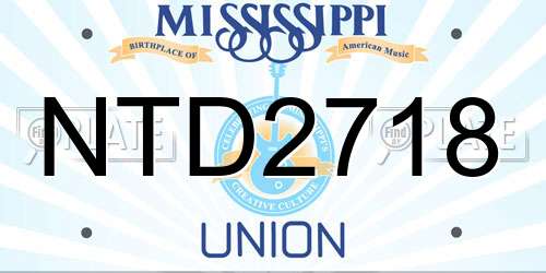 NTD2718 Mississippi License Plate