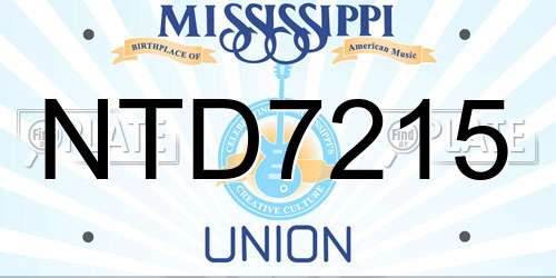 NTD7215 Mississippi License Plate