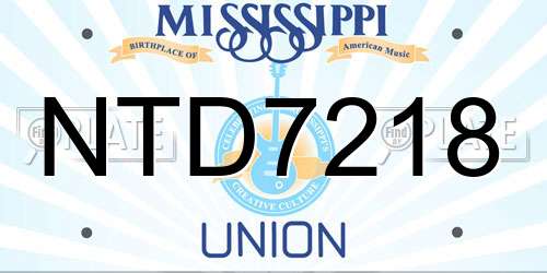 NTD7218 Mississippi License Plate