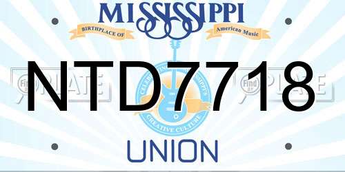 NTD7718 Mississippi License Plate