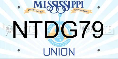NTDG79 Mississippi License Plate