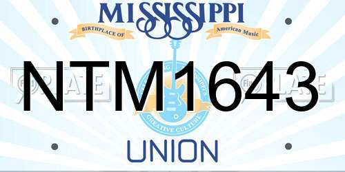 NTM1643 Mississippi License Plate