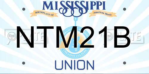 NTM21B Mississippi License Plate