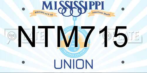 NTM715 Mississippi License Plate