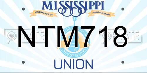 NTM718 Mississippi License Plate