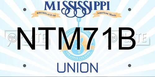 NTM71B Mississippi License Plate