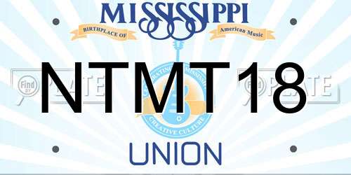 NTMT18 Mississippi License Plate