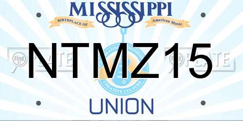 NTMZ15 Mississippi License Plate