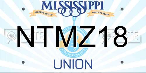 NTMZ18 Mississippi License Plate